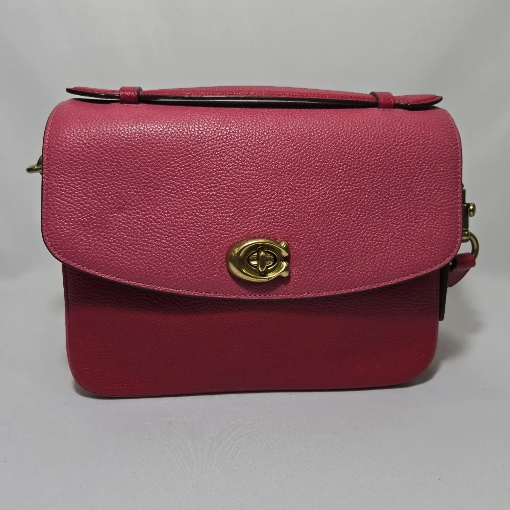 Coach Pebbled Leather B4/Bright Cherry Multi CB Cassie CB Purse